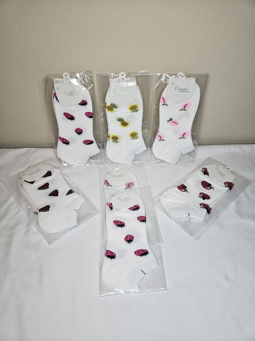 2 Pair Set Women's Fruit Socks | Cute Pineapple Peach Strawberry Socks